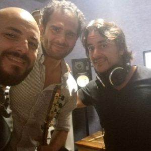 Con Javier Teruel y Diego del Morao.  Grabación de "Suspiros del Flamenco".